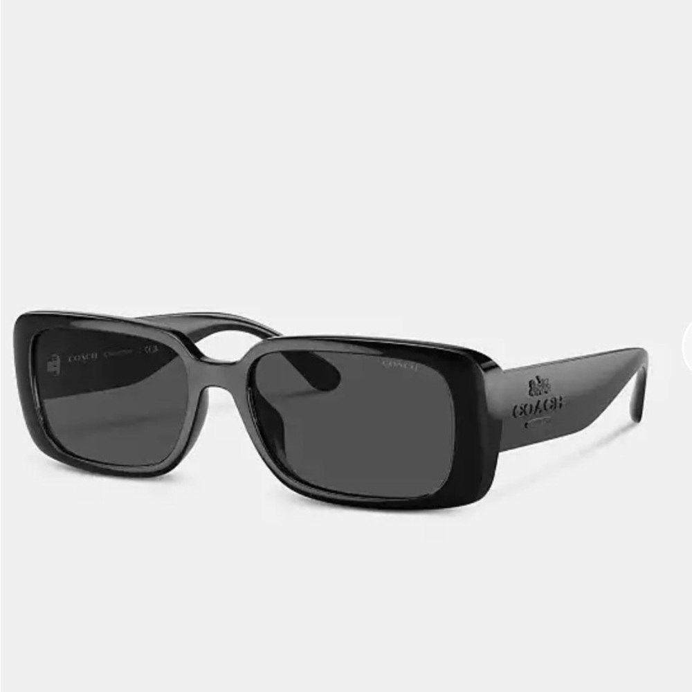 Coach Black Narrow Rectangular Sunglasses